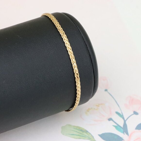 "Minimal Chain Rose Gold Bracelet in High Polish Finish, XPBL1085 - Picture 7 of 13